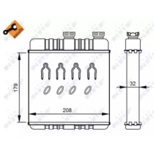 Радиатор отопителя ASTRA G/ZAFIRA +AC 98-05 (пр-во NRF) 54279 NRF 