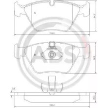 Колодка торм. BMW 520-528i передн. (пр-во ABS) 37036 A.B.S. 