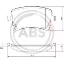 Колодка торм. AUDI A8 задн. (пр-во ABS) 37366 A.B.S. 