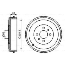 Барабан тормозной FIAT Doblo, Qubo, Tipo (пр-во Bosch) 0 986 477 088 BOSCH 