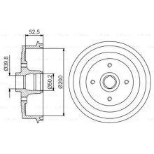 Барабан торм. DAEWOO LANOS +HUB задн. (пр-во Bosch) 0 986 477 217 BOSCH 