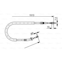 Трос ручного тормоза 1.513 mm Mercedes Sprinter, Volkswagen LT (пр-во Bosch) 1 987 477 852 BOSCH 